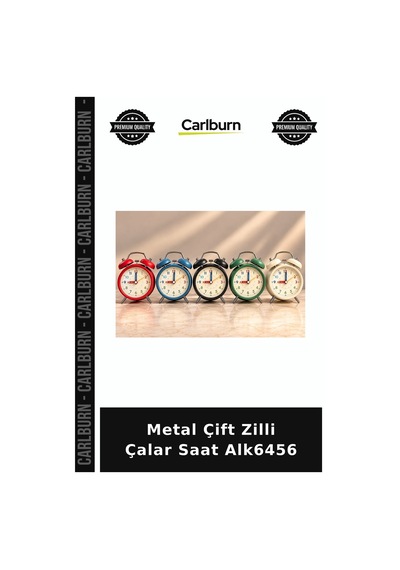Metal Çift Zilli Çalar Saat Alk6456 Aksesuar Renkli Dekoratif Çok Renkli