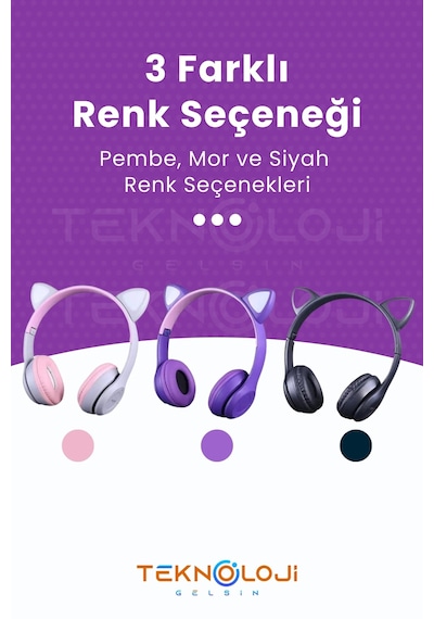 Teknoloji Gelsin P47M Bluetooth 5.4 Kedi Kulaklık