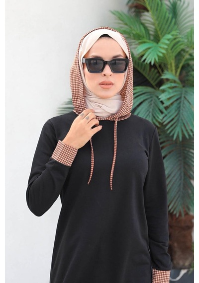 Tesettür Müjde Merve Tesettür Müjdemerve Kazayağı Desenli Tesettür