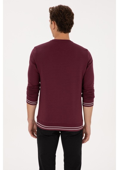 U.S. Polo Assn. Erkek Regular Fit Bisiklet Yaka Bordo Sweatshirt 50316372-VR177