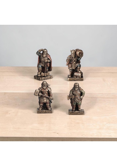 Wıse 4 Lü Viking Savaşçıları Dekoratif Obje Seti Poliresin Koleksiyon Figürleri -