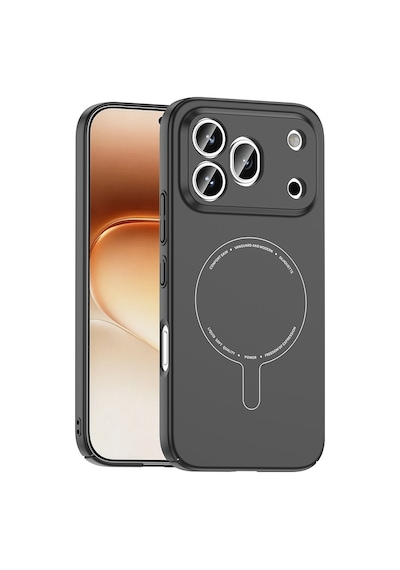 Maks Technology Honor 600 Pro 5g Kılıf M-safe Şarj Özellikli Kamera Korumalı Mkst Elio Sert Pc Kapak - Siyah