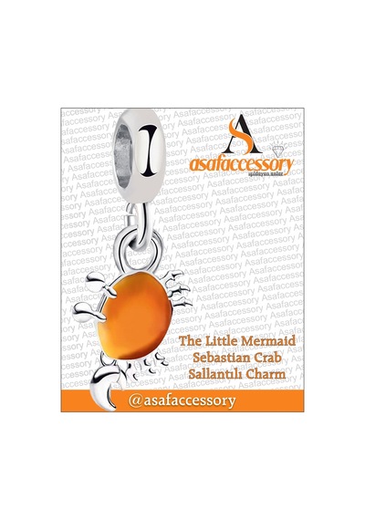Turuncu Yengeç Charm Asafaccessory Gümüş