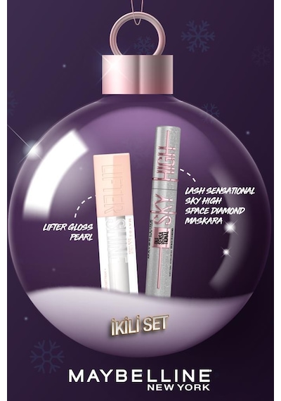 Maybelline New York Lash Sensational Sky High Space Diamond Elmas Işıltılı Maskara + Lifter Gloss 001 Pearl