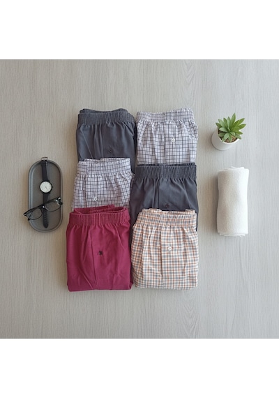 Bonbon Erkek 6'lı Paket Karışık Renk Dokuma Kumaş Boxer 001-005 0070-no:5bb2652 Çok Renkli
