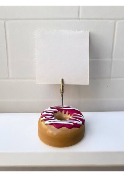 Vişne Pasta Süsü Desenli Donut Model Temalı Fotoğraf Not Tutacak Ofis Masası Not Tutacağı Hediyelik Visne
