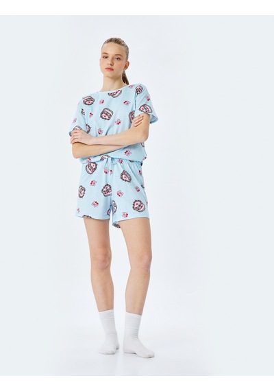 Koton Pamuklu Baskılı Kısa Kollu Kadın Şortlu Pijama Takımı Pembe Desenli 5slk40066mk Pembe Desenli Pembe Koton Pamuklu Baskılı Kısa Kollu Kadın Şortlu Pijama Takımı Pembe Desenli 5slk40066mk Pembe Desenli Pembe