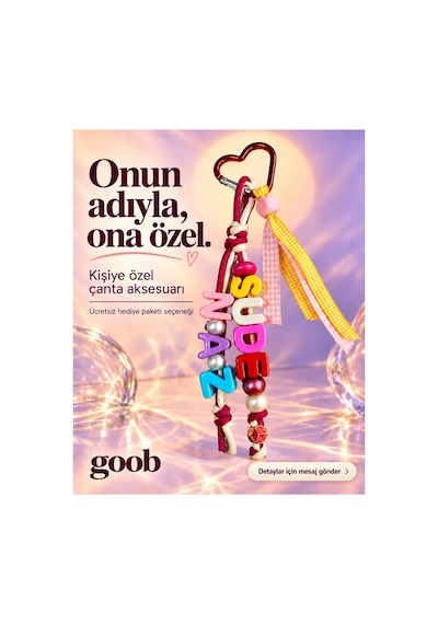 Goob Çanta Aksesuarı İsme Özel Charm Çok Renkli Çok Renkli