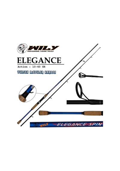 Wily Elegance 240 Cm 10-40g Atarlı Karbon Spin Olta Kamışı