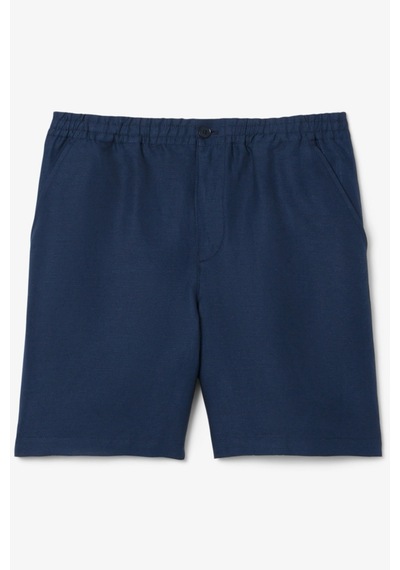 Lacoste Mens Reguler Fit Linen Blend Shorts Erkek Keten Şort Lacivert