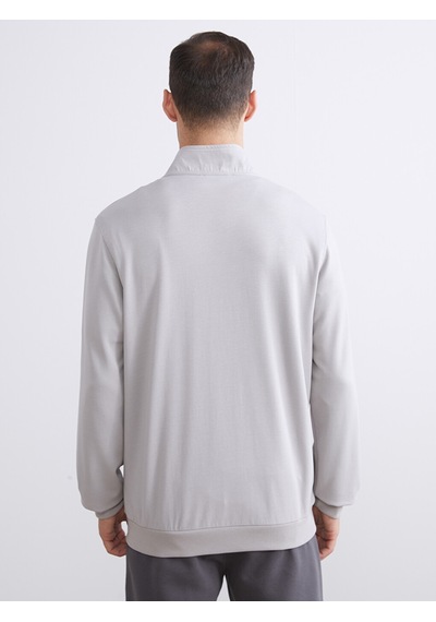 LC Waikiki Lc Waıkıkı Gri Rahat Kalıp Dik Yaka Erkek Fermuarlı Sweatshirt