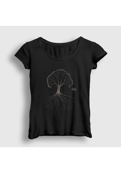 Presmono Kadın Tree Gojira T-shirt Siyah