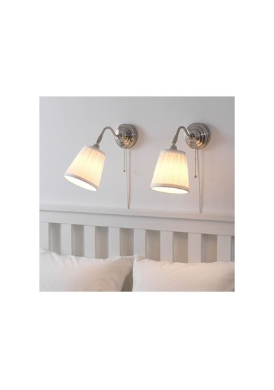 Ikea Årstıd Duvar Lambası, Beyaz-nikel Kaplama, 38 Cm