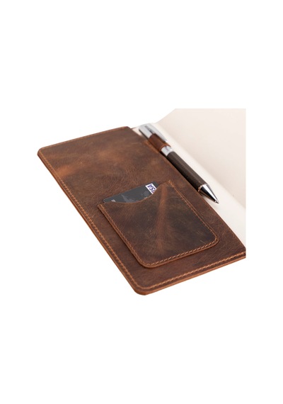 Bloom Scribe Wrap Saddle Brown A5 Hakiki Deri Defter Kılıfı