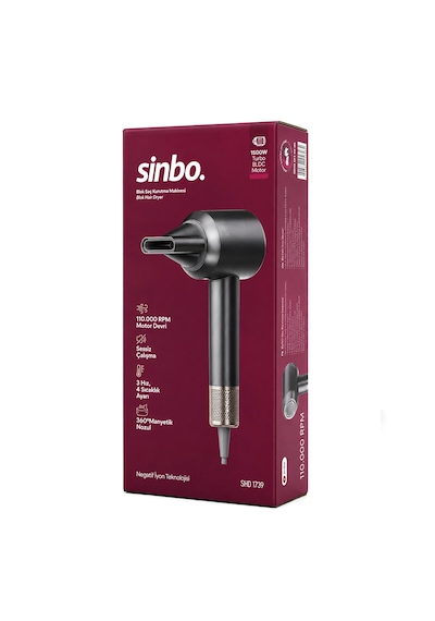 Gri Bldc Turbo Motor Saç Kurutma - Şekil Makinesi 1500w 3-kdm.hız 4-kdm.ısıayar Sıcak-ılık-hafif-soğ