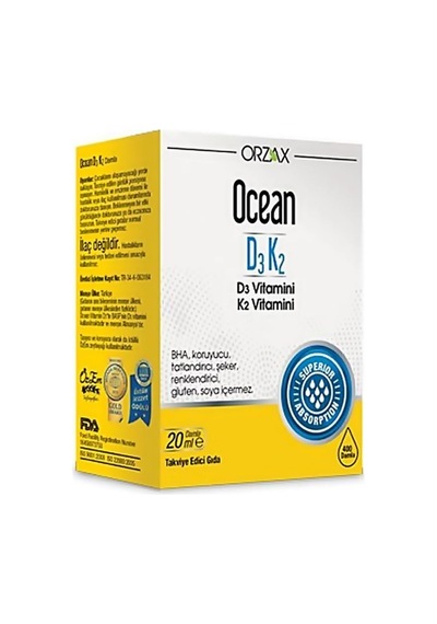 Tr Orzax Ocean D3k2 Vitamin Damla, 20 Ml, Sıvı Form