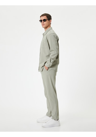Koton Slim Fit Pantolon Chino Bel Detaylı Cepli Pamuk Karışımlı Ada Çayı 4sam40156hw Açık Yeşil Koton Slim Fit Pantolon Chino Bel Detaylı Cepli Pamuk Karışımlı Ada Çayı 4sam40156hw Açık Yeşil