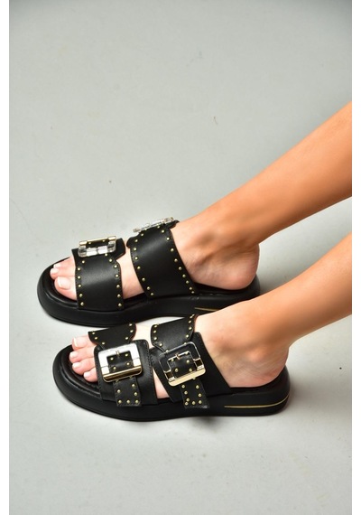 Fox Shoes S518106509 Siyah Kadın Terlik Siyah