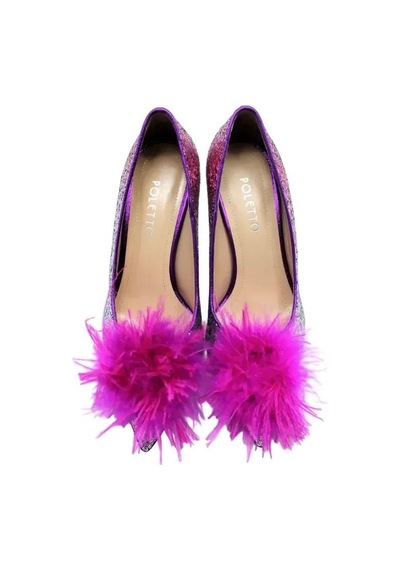 Poletto Hakiki Deri /tekstil Pembe-fusya Ayakkabı Gece/abiye 9839 44-1122 Pembe