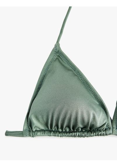 Koton Boyundan Bağlamalı Üçgen Bikini Üstü Haki 6sak10014mm