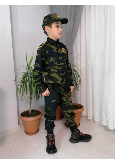 Vepaş Çocuk Komando Asker Kamuflaj Takımı Koyu Yeşil