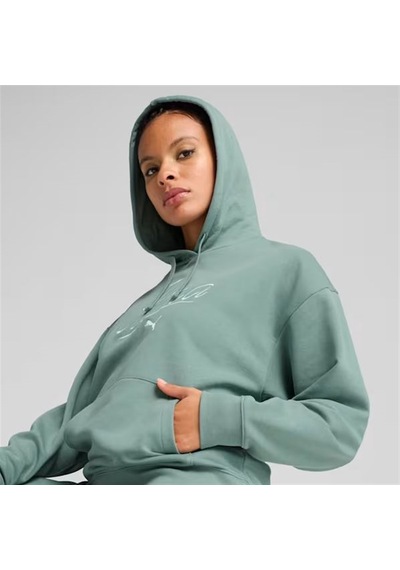 Puma Scrıpt Comfort Hoodie Kadın Yeşil Spor Sweatshirt - 684983 30 Yeşil