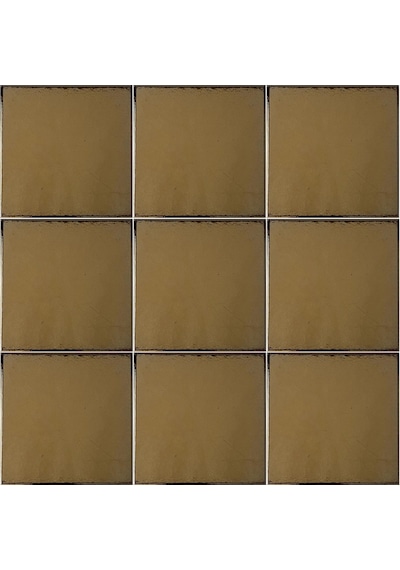Armada Çini 12,5x12,5 Cm Düz Bronz Kaplama Çini Seramik Karo