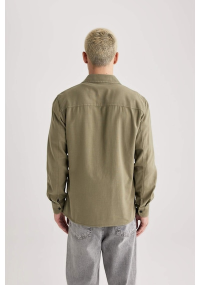 DeFacto Regular Fit Polo Yaka Basic Düz Pamuklu Uzun Kollu Gömlek B2654AX23AUKH470 DeFacto Regular Fit Polo Yaka Basic Düz Pamuklu Uzun Kollu Gömlek B2654AX23AUKH470