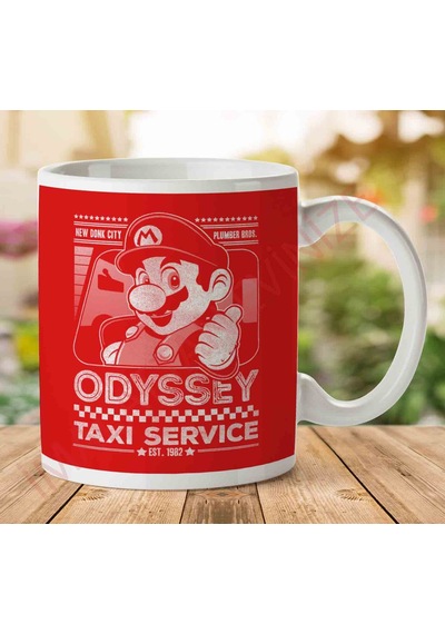 1-2145 Super Mario Odyssey Taxi Service İki Tarafı Baskılı Kupa Bardak.jpg