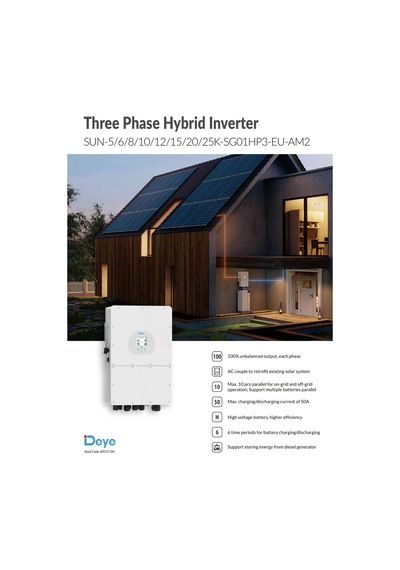 Deye 25 Kw Trifaze Hv Hibrit İnverter