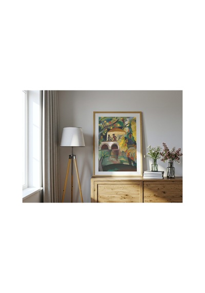 Modern Sanat Macke Rokoko Çerçevesiz Poster 21x30 Cm A4 Tablo Modern Sanat Ekspresyonizm