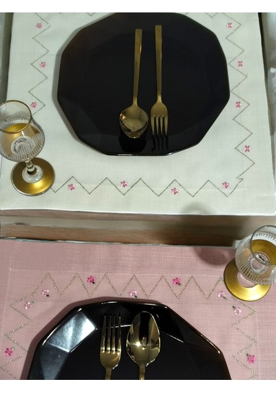Kenar İşlemeli Supla Pembe