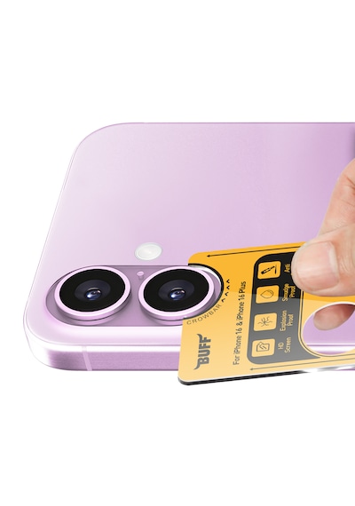Buff Apple Uyumlu iPhone 16 Plus Metal Lens Koruyucu Rose Pink