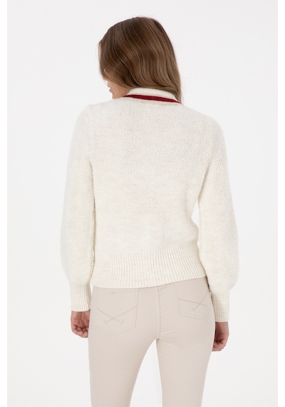U.S. Polo Assn. Kadın Krem Triko Hırka 50315553-VR256