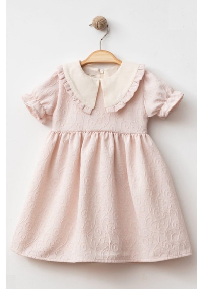 Baby Corner Fırfırlı Bebe Yaka Kız Bebek Elbise Pembe