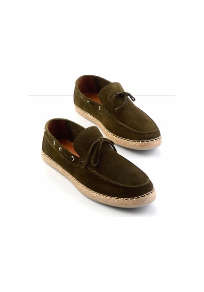 Bambi Haki Leather Erkek Espadril E01395409702 Haki