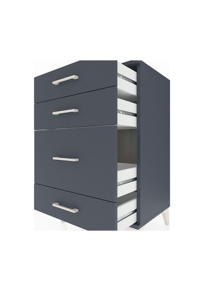 Hyperion Komodin 4 Çekmeceli 60x44x96 Antrasit-antrasit Antrasit