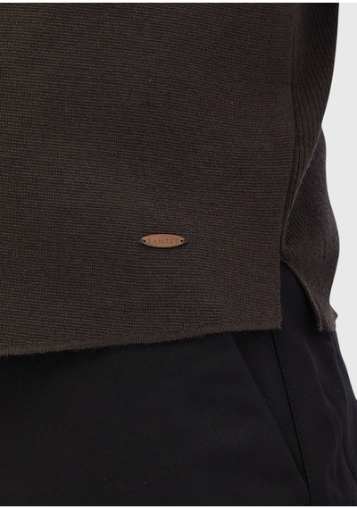 Ramsey Kahverengi Regular Fit V Yaka Casual Örme Triko Yelek