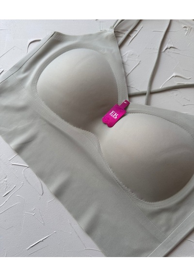 Carma Arkası Çapraz Dekolte İce-silk Balensiz Dikişsiz Push-up İt Su Yeşili