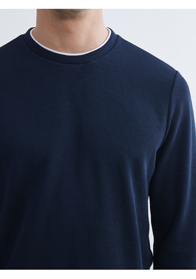 Lcwaıkıkı Classic Lacivert Bisiklet Yaka Erkek Sweatshirt