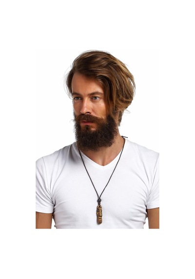 Tkly01566 Aztek Ehecatl Totem Natural Kolye Çok Renkli