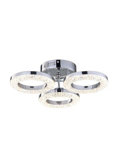 Oylum 3'lü Krom 24 Watt Kristalli Koridor Salon Led Plafonyer Avize Krom
