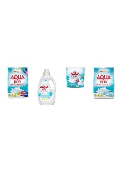 Aquabor Doğal Mineralli 4 Kg Renkliler + Sıvı Beyaz + Tablet + 4 Kg Beyaz 4 Lü Set