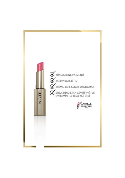 Note Aura Silk Lipstick Kremsi Yarı Parlak Ruj 06 Endless Plum - Pembe