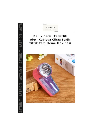Delux Serisi Temizlik Aleti Kablsuz Cihaz Şarjlı Tiftik Temizleme Makinesi Çok Renkli