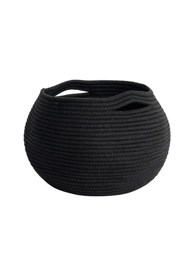 3 Adet Yuvarlak Sepet 20cm Siyah Jüt Dekoratif Düzenleyici Organizer Diğer