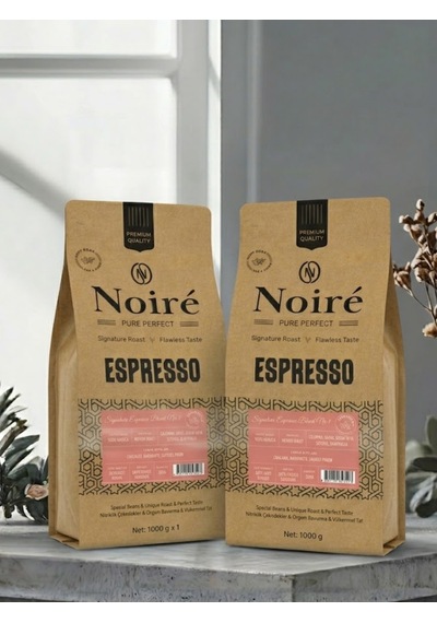 2'li Set Noire Signature Espresso Blend 1 1 Kg Çekirdek Kahve %100 Arabica Yüksek Crema Yoğun Aroma