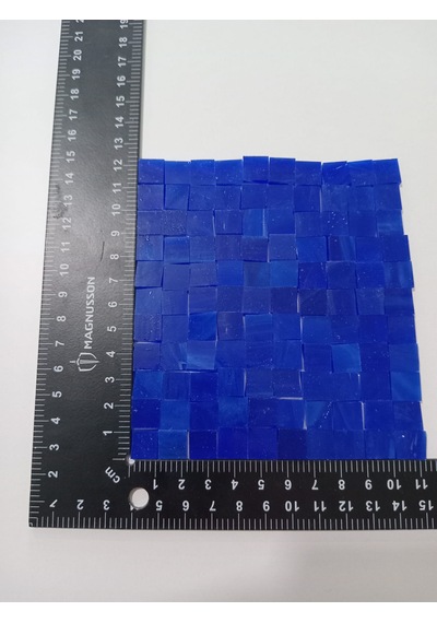 Lacivert Kare Vitray Cam Mozaik Taşı - Sanatsal Mozaik İçin Yaklaşık 10 X 10 Mm