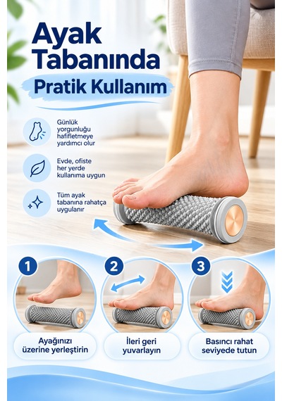 Mucit Home Ayak Masaj Silindiri - Derin Doku Masajı İçin Yüksek Performanslı Silindir Renkli