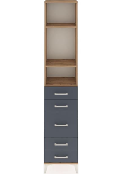 Arges Dolap 3 Raflı 5 Çekmeceli 44x30x221 Çam-antrasit Atlas Çam